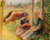 卡米耶 毕沙罗 : Two Cowherds by the River